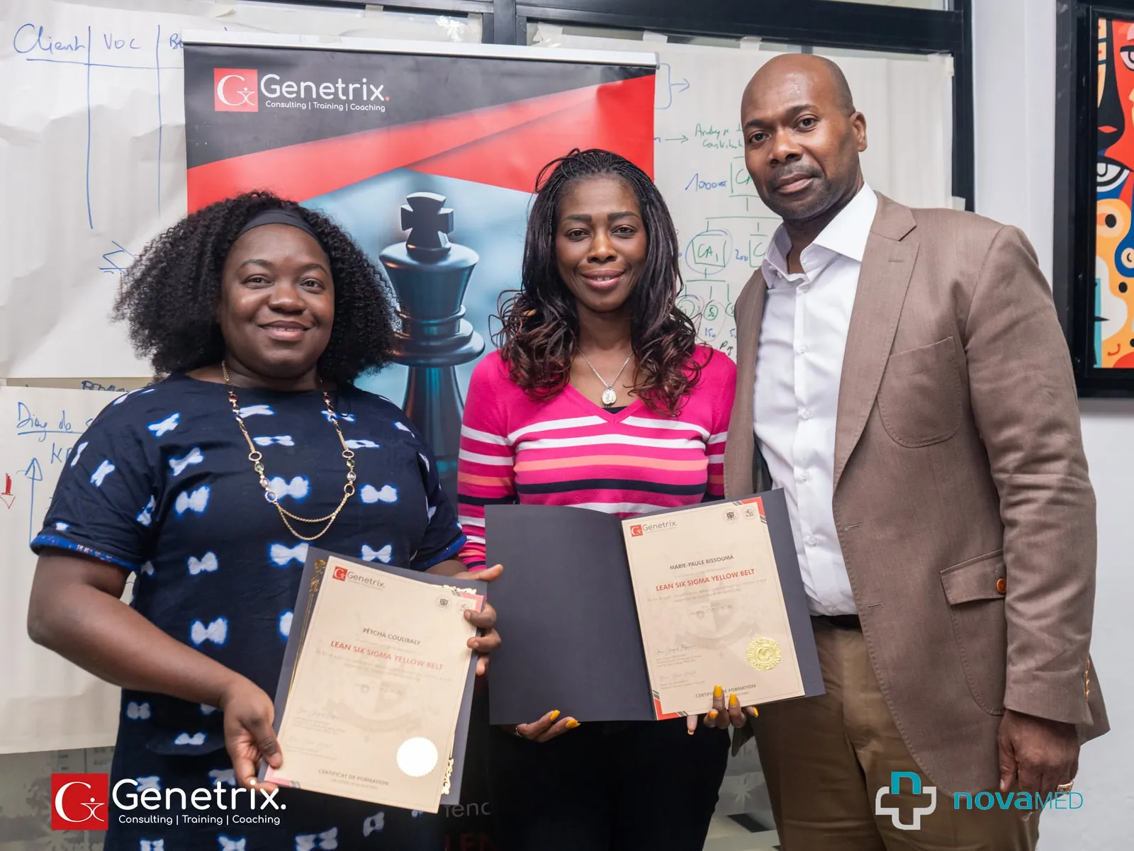Remise des attestations Lean Six Sigma Yellow Belt à l'équipe dirigeante du Groupe Médical NOVAMED
